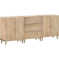 Armoires Latérales 3 Pcs 60x33x75 Cm Bois Massif De Manguier Vidaxl