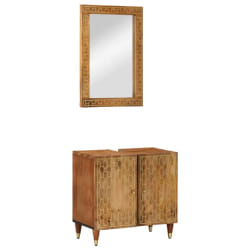 vidaXL Ensemble meuble de salle de bain bois de manguier