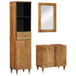 vidaXL Ensemble meubles salle de bain manguier 3 pcs