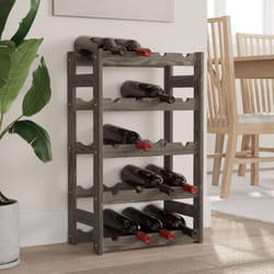 Vidaxl - Casier à bouteilles pour 20 bouteilles gris bois pin solide