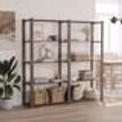 vidaXL Support de rangement à 5 niveaux gris 170x38x170 cm bois de pin