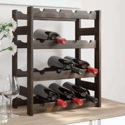 Casier à bouteilles pour 16 bouteilles noir bois pin solide Vidaxl