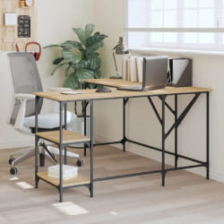 vidaXL Bureau chêne sonoma 139x139x75 cm bois d'ingénierie