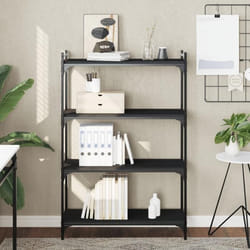 vidaXL Bibliothèque à 4 niveaux noir 80x30x120 cm bois d'ingénierie