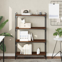 Bibliothèque 4 niveaux chêne marron 80x30x120cm bois ingénierie