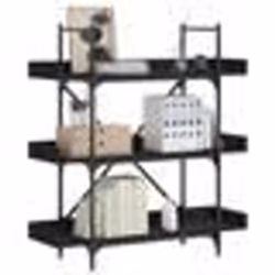vidaXL Bibliothèque à 3 niveaux noir 100x33x108,5 cm bois d'ingénierie