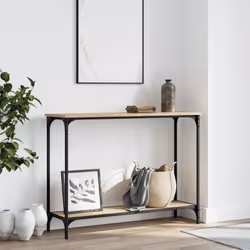 Ajoutez une touche d'élégance à votre entrée, salon ou couloir avec cette table console élégante. Matériau durable : le bois  ...