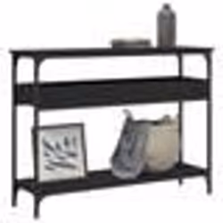 vidaXL Table console avec étagère noir 100x29x75 cm bois d'ingénierie