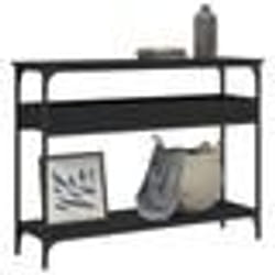 vidaXL Table console avec étagère noir 100x29x75 cm bois d'ingénierie