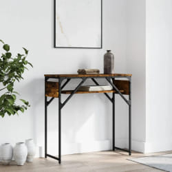 VIDAXL Table console - Chêne fumé