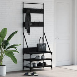 vidaXL Porte-vêtements et rangement des chaussures noir 70x40x184 cm
