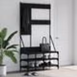 vidaXL Porte-vêtements et rangement des chaussures noir 100x40x184 cm