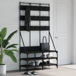 Vidaxl - Porte-vêtements et rangement des chaussures noir 100x40x184 cm