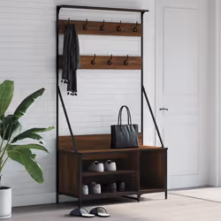 vidaXL Porte-vêtements et rangement des chaussures chêne marron