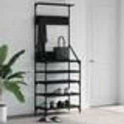 vidaXL Porte-vêtements et rangement des chaussures noir 70x34x184 cm
