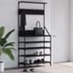 vidaXL Porte-vêtements et rangement des chaussures noir 90x34x184 cm