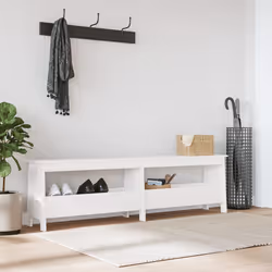 vidaXL Banc d'entrée blanc 160x28x45 cm bois de pin massif