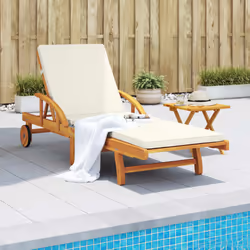 VidaXL 3206362 chaise d'extérieur Linge Siège rembourré Bois d'acacia Crème, Blanc