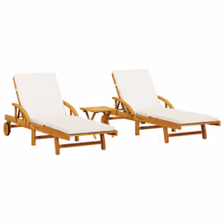 VidaXL 3206367, Linge, Siège rembourré, Bois d'acacia, Crème, Blanc, 110 kg, 680 mm