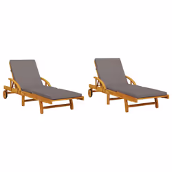 VidaXL 3206368 chaise d'extérieur Linge Siège rembourré Bois d'acacia Gris