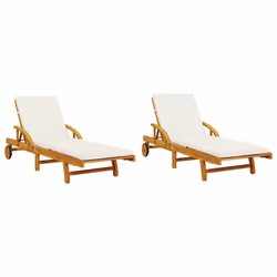 VidaXL 3206372, Linge, Siège rembourré, Bois d'acacia, Crème, Blanc, 110 kg, 680 mm