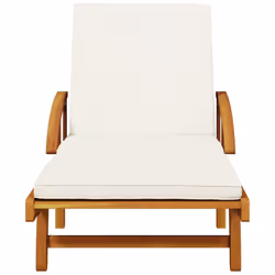 VidaXL 3206372 chaise d'extérieur Linge Siège rembourré Bois d'acacia Crème, Blanc