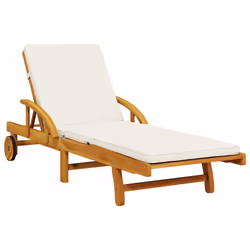 VidaXL 3206372 chaise d'extérieur Linge Siège rembourré Bois d'acacia Crème, Blanc - Vue supplémentaire 4