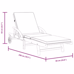 VidaXL 3206372 chaise d'extérieur Linge Siège rembourré Bois d'acacia Crème, Blanc - Vue supplémentaire 6