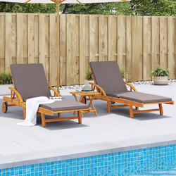 VidaXL 3206373 chaise d'extérieur Linge Siège rembourré Bois d'acacia Gris