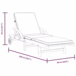 VidaXL 3206373 chaise d'extérieur Linge Siège rembourré Bois d'acacia Gris - Vue supplémentaire 6