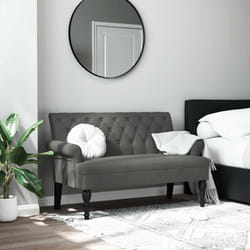 vidaXL Banc avec dossier gris foncé 120x62x75,5 cm tissu