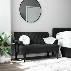 Vidaxl - Banc avec dossier noir 120x62x75,5 cm tissu