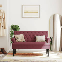 Vidaxl - Banc avec dossier rouge bordeaux 120x62x75,5 cm tissu