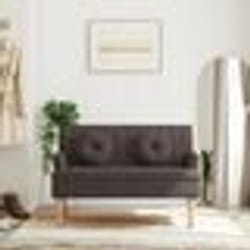 vidaXL Banc avec coussins marron foncé 113x64,5x75,5 cm tissu