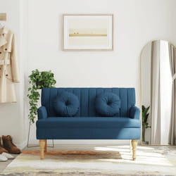 vidaXL Banc avec coussins bleu 113x64,5x75,5 cm tissu