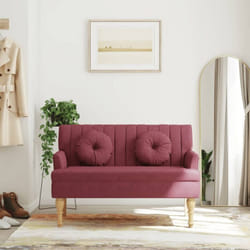 Vidaxl - Banc avec coussins rouge bordeaux 113x64,5x75,5 cm tissu