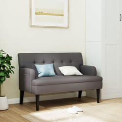 vidaXL Banc avec Dossier Canapé avec Accoudoir Banquette avec Pieds en Bois Siège de Salon Salle de Séjour Moderne Gris 372151