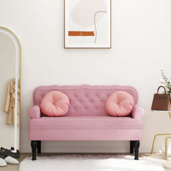 Vidaxl - Banc avec dossier rose 119,5x64,5x75 cm velours