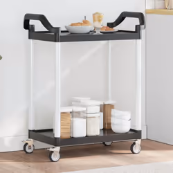 Créez une touche distinctive et ajoutez plus d'espace de rangement avec ce chariot à 2 niveaux. Matériau durable : le polypro ...