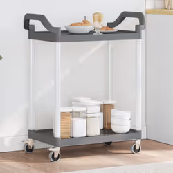 Créez une touche distinctive et ajoutez plus d'espace de rangement avec ce chariot à 2 niveaux. Matériau durable : le polypro ...