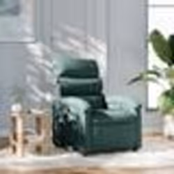 vidaXL Fauteuil de massage inclinable Vert foncé Tissu