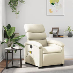 Fauteuil inclinable de massage Crème Similicuir