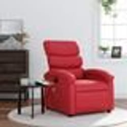 vidaXL Fauteuil de massage inclinable rouge similicuir