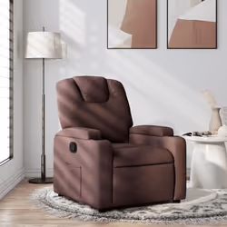 vidaXL Fauteuil inclinable Marron foncé Tissu