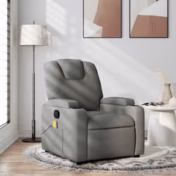 vidaXL Fauteuil de massage inclinable Gris foncé Tissu