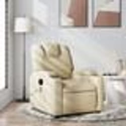 vidaXL Fauteuil de massage inclinable Crème Tissu