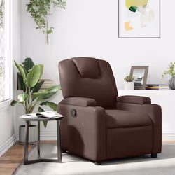 vidaXL Fauteuil inclinable Marron Similicuir