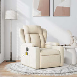 Vidaxl - Fauteuil de massage inclinable Crème Tissu