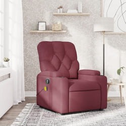 Vidaxl - Fauteuil de massage inclinable Rouge bordeaux Tissu