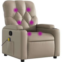 Fauteuil De Massage Inclinable Cappuccino Similicuir - Vidaxl